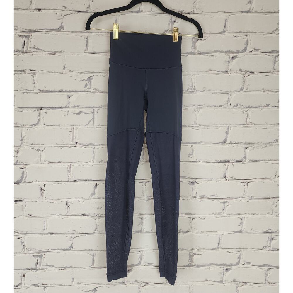Lululemon leggings size 2 Sheer Will High-Rise Tight in Stone Blue color.